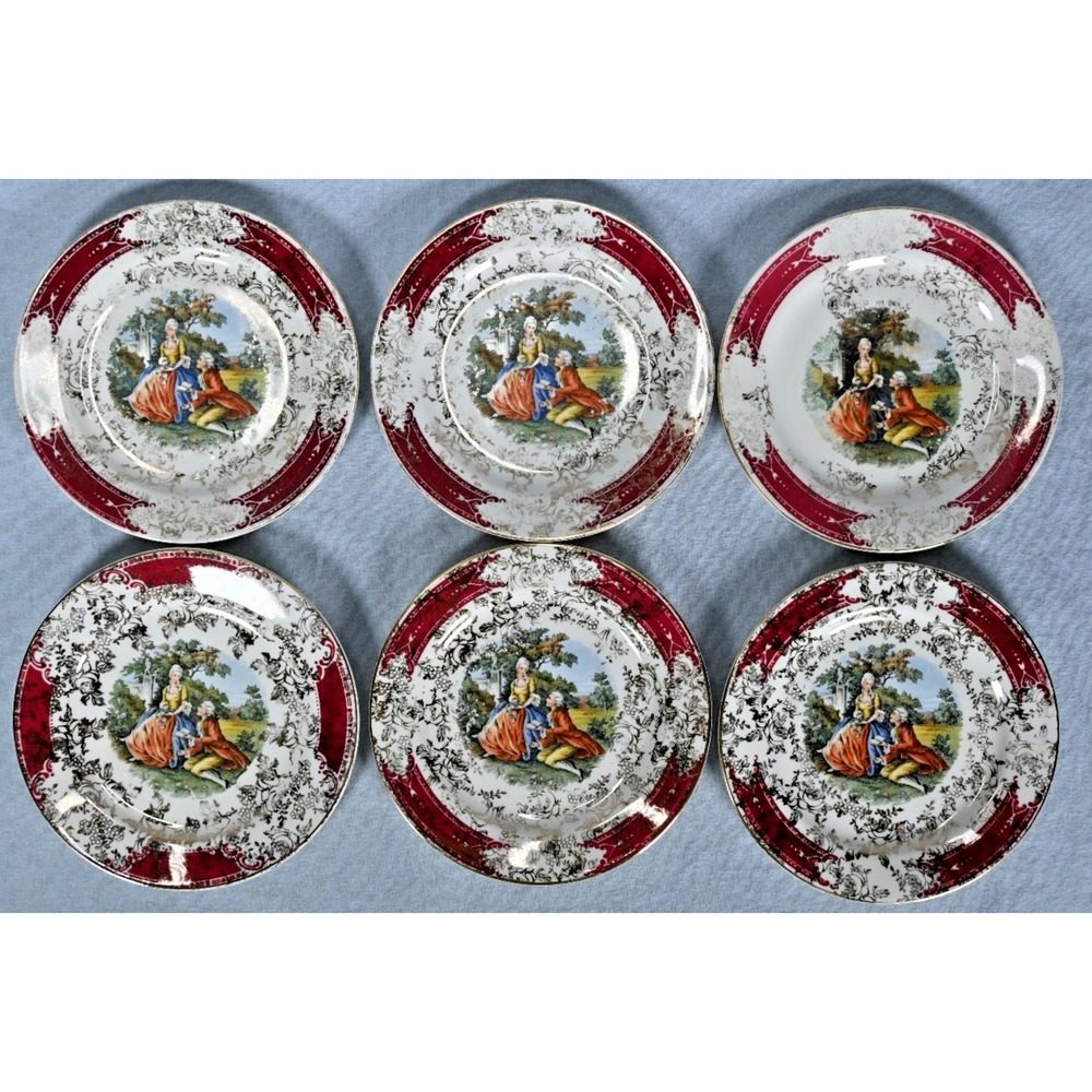 Set of 3 Royal China Homer Laughlin 22K Gold Colonial Plates 6-1/4"